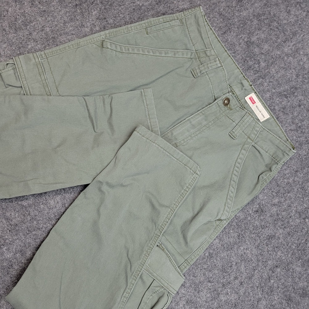 Wrangler Cargo Pants Womens 3 Green Streetwear Regular Tapered Leg Y2K Utility